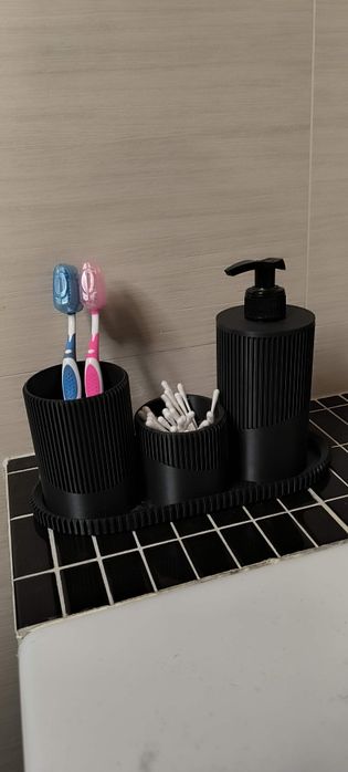 Organizador de Casa de Banho Personalizável em Impressão 3D | Porta Escovas, Cotonetes e Doseador