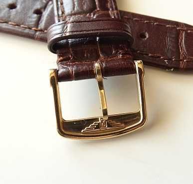 Skórzany pasek do zegarka 18mm 20mm Longines klamra srebrna złota