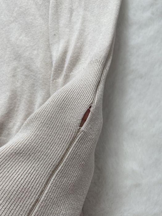 Beżowa bluzka golf na długi rękaw S 36 zara basic minimal