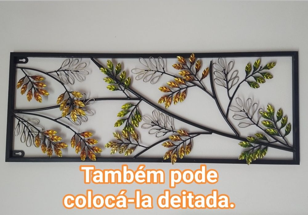 Quadro Moldura Ferragem Decoração com folhas árvore casa apartamento.