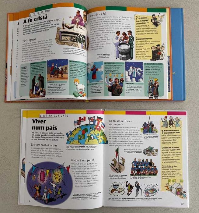 Enciclopédia Larousse – Infantis Educativos "As Religiões / A Diversidade Humana / Viver em Sociedade"