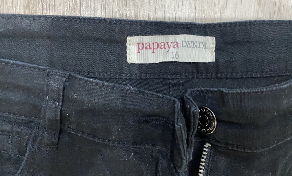 Czarne spodnie jeansy dżinsy papaya 16 xxl 7/8