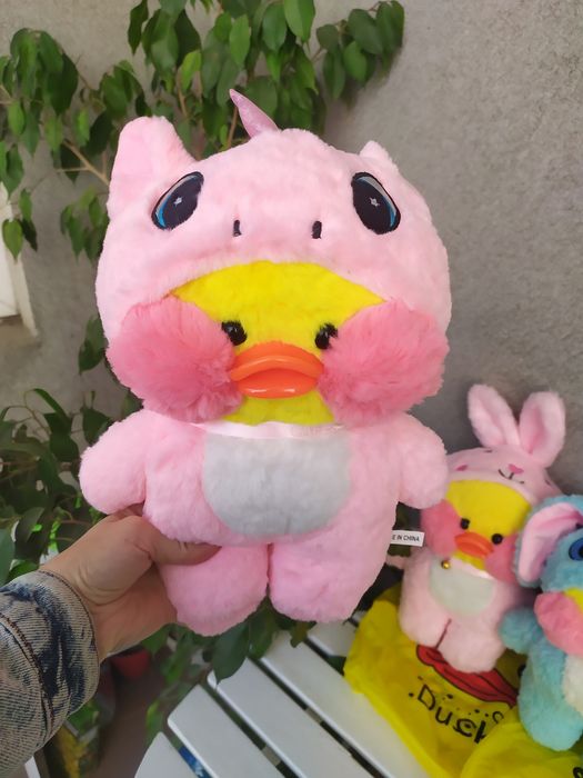 Утка Lalafanfan Cafe Mimi Duck плюшевая модная игрушка