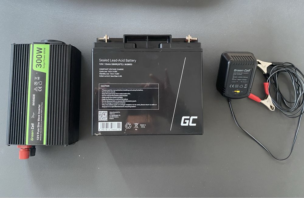 : Conversor inversor de energia Green cell 12v, carregador e bateria