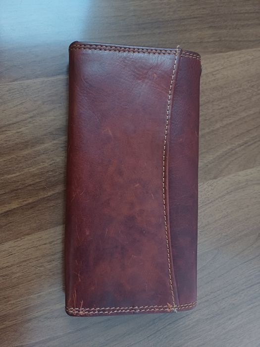 Шикарный кошелёк унисекс Woodland (ориг) натур. кожа буйвола 19×10 см