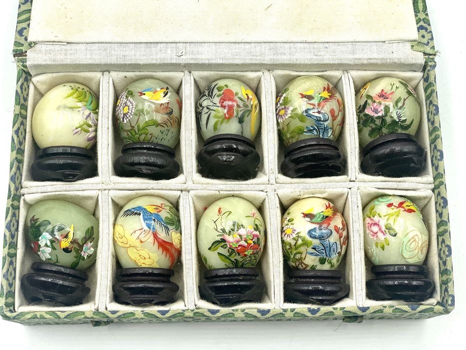 Ovos em Jade pintados china, oriental, asia