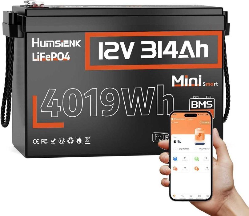 Humsienk 12.8V 160Ah LiFePO4 акумулятор 2048Wh для резервного живлення будинку квартири