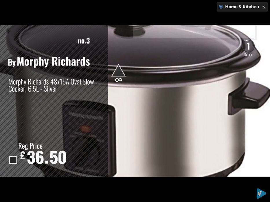 Повільноварка (медленноварка)  Morphy Richards , model 48715 , на 6,5 л . Виробник - Англія (Made in England)