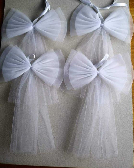 Kokardki dekoracja na samochód, ogrodzenie,ślub