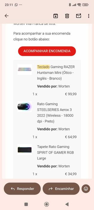 Rato gaming steelseries Aerox 3 2022 ainda na garantia