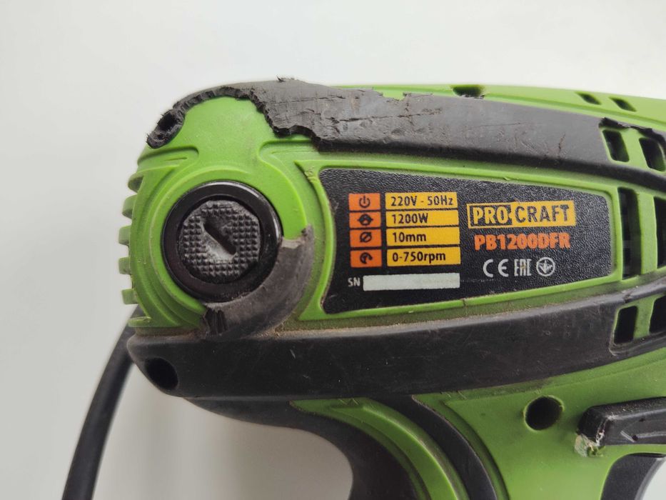 Дрель Шуруповерт Сетевой ProCraft PB1200DFR Съёмный патрон