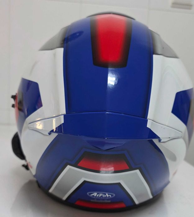 Capacete AIROH ST501 Azul, Branco e Vermelho T.S