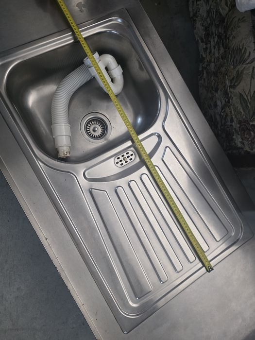 Tampo de Cozinha de 2,50m c/ Inox e Lava-Louça Integrado – Praticamente Novo