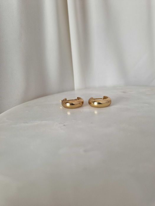 Złote kolczyki szerokie koła stal chirurgiczna Gloss Gold