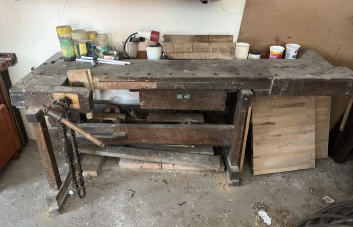 Stół stolarski warsztat stolarski stół vintage