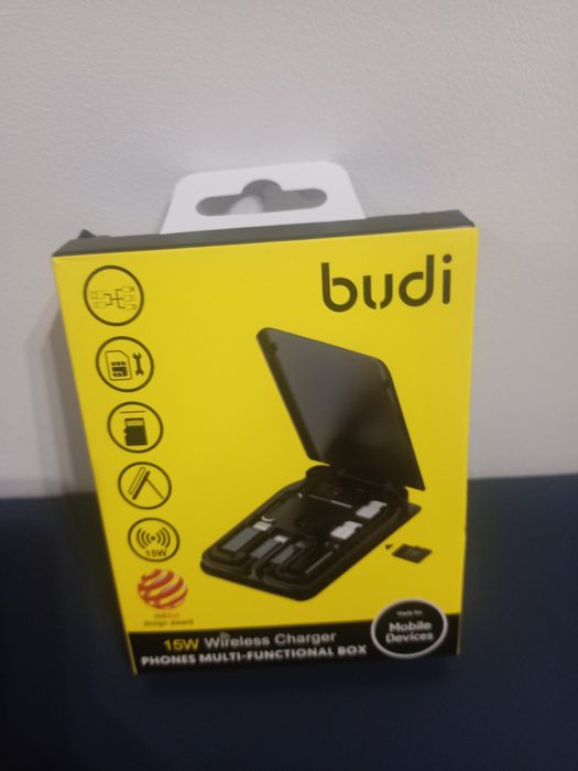 15W ładowarka Budi bezprzewodowa wielofunkcyjne pudełko z adapterami