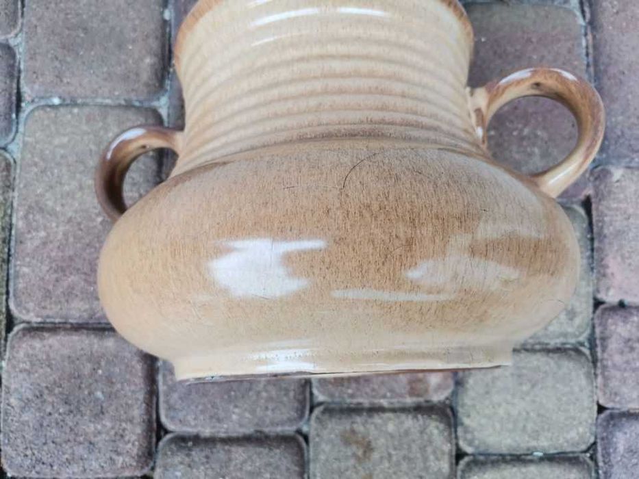 Piękny ceramiczny garnek z pokrywą, do ogrodu, wys. 30 cm