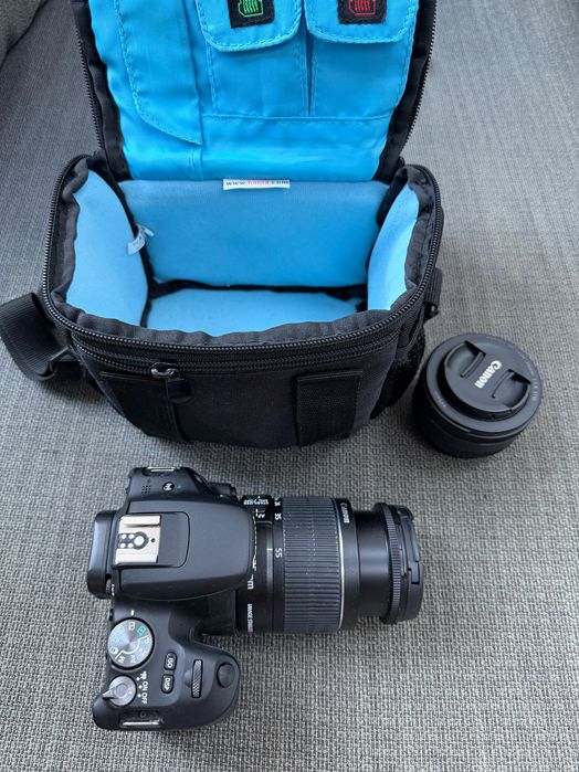 Lustrzanka, aparat Canon EOS 200D + obiektywy (50mm i 18-55mm) ZESTAW