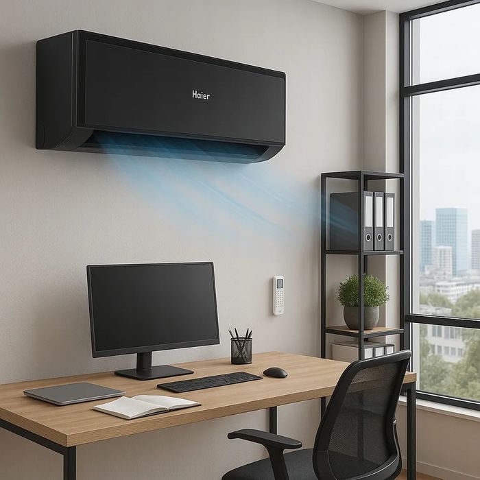 Czarny klimatyzator do domu biura Haier