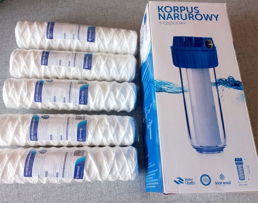 Filtr sznurkowy do wody korpus narurowy  z wkładami
