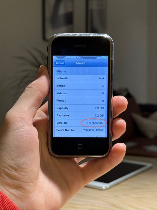 iPhone 2G iOS 1.0 Ніколи не оновлювався, Раритет