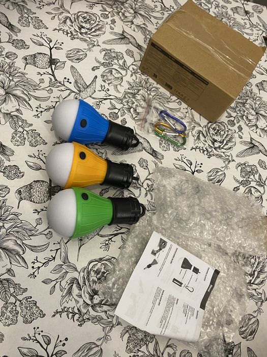 Lampka Turystyczna żarówka LED NA BATERIE 3 szt