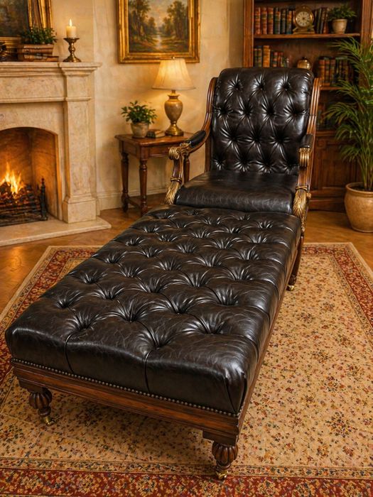 Stylowe Fotele Fotel 2 szt Para (dostepne 18 Sztuk ) Chesterfield Skóra / podnóżek Pufa do zestawu - stylowe U.S.A. Nie Używane ;)