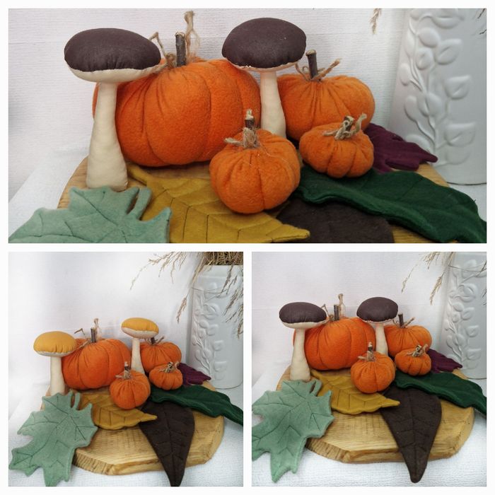 Dynia ,dynie  szyte dekoracje jesienne wnętrz