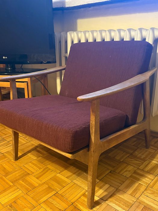 drewniane fotele vintage 2 sztuki