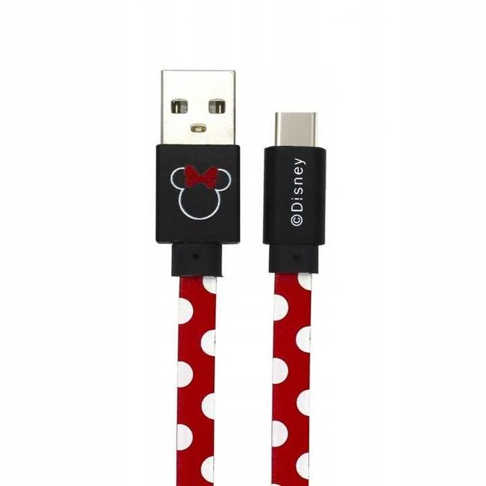 Kabel USB - USB-C Disney Myszka Minnie Kropki, 1 m