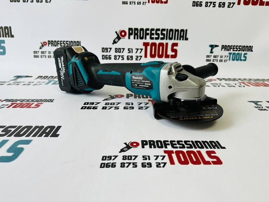 Акумуляторна кутова шліфувальна Макіта DGA504 Болгарка + Сучкоріз 36V