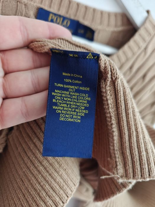 Ralph Lauren sweter warkocz męski logowany  L