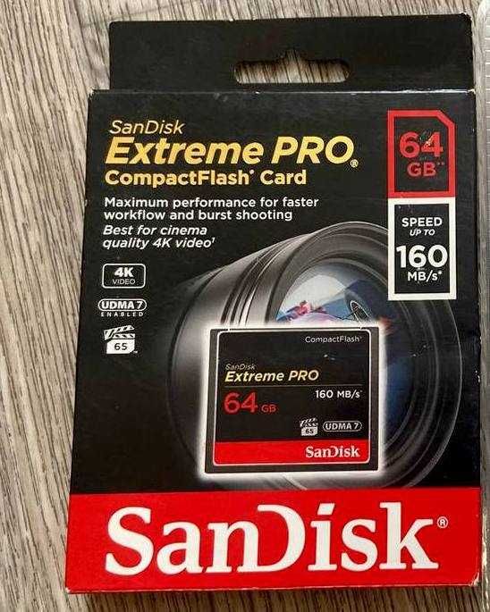 Карти пам'яті 64GB SanDisk Extreme Pro CF (CompactFlash)