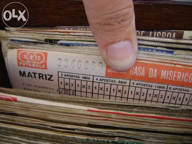 Totoloto e Totobola - coleção de boletins santa casa da misericórdia
