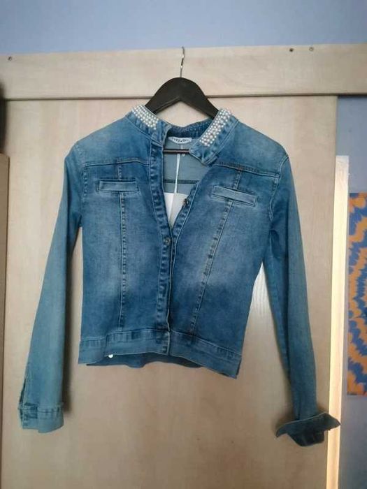 Nowa z metką Jeansowa katana perły S Tyerre