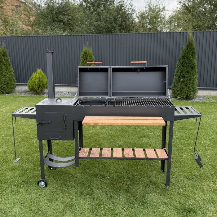 ПІДСИЛЕНИЙ!!! Мангал барбекю GOR-2 (5мм) з пічкою, большой мангал