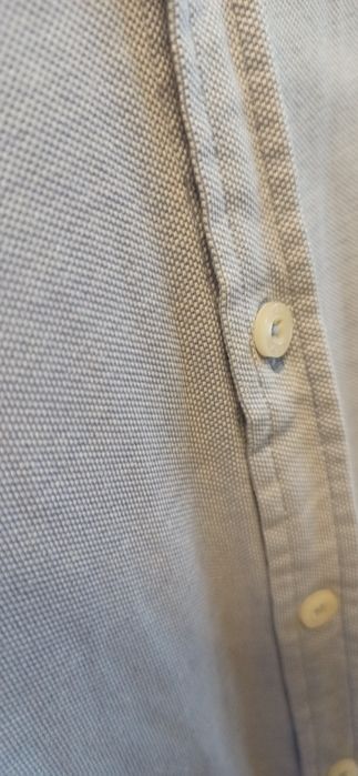 Dzianinowa błękitna koszula Zara Man 100% bawełna M