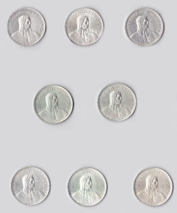 Suíça Prata 5 Francos Tema Guilherme Tell (Período 1931.1989)