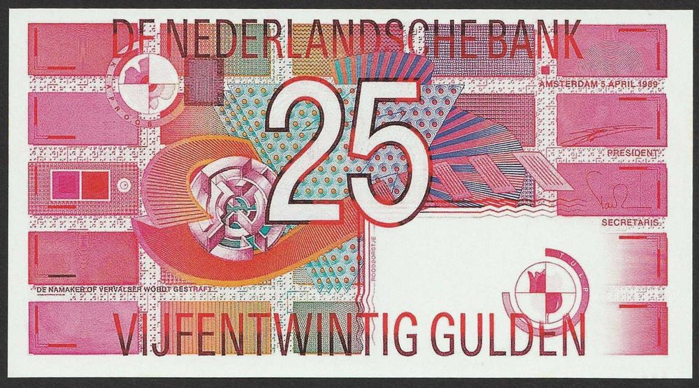 Holandia 25 guldenów 1989