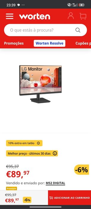 Monitor LG 25MS500-B ultrawide de 25 polegadas, ideal para trabalho, e