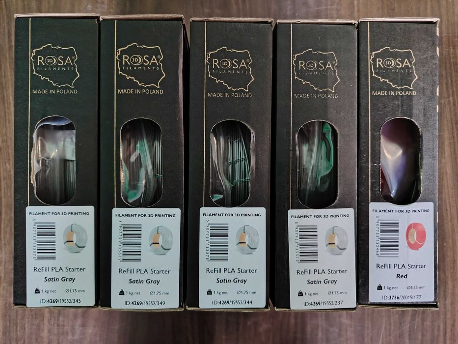 Zestaw 5 szt filamenty do drukarki 3D ROSA PLA
