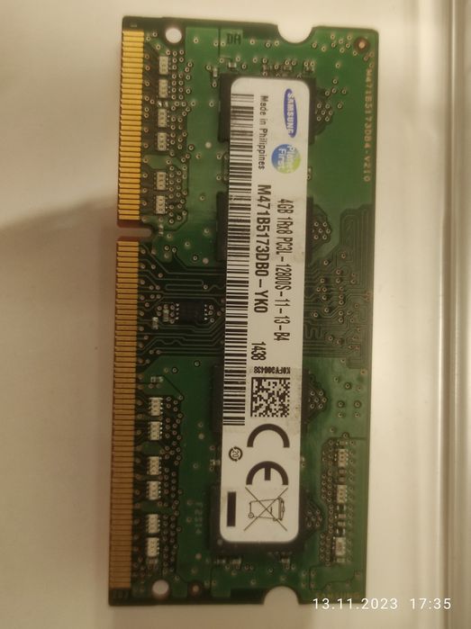 Продам ОЗУ DDR3 Samsung  4GB для Ноутбука