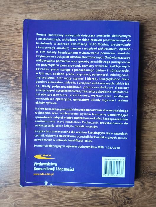podręcznik pomiary elektryczne i elektroniczne WKŁ
