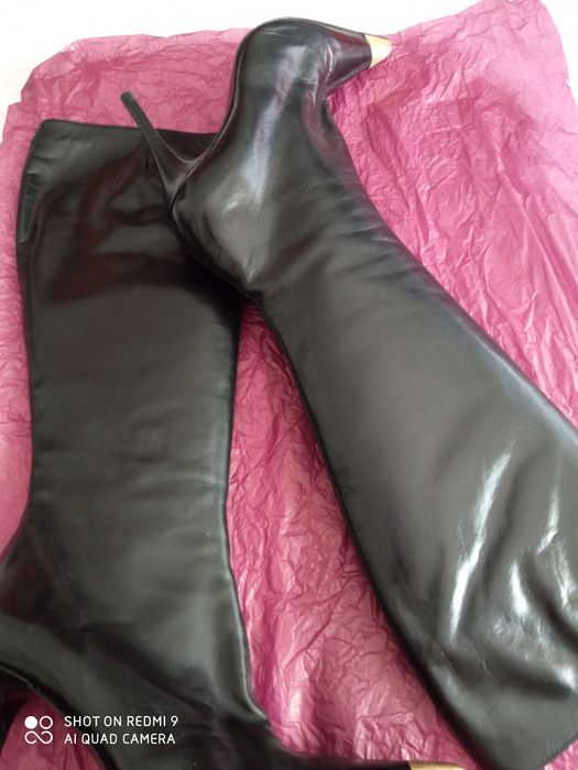 Botas pretas de pele Pura Lopez