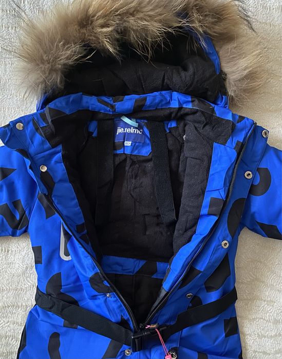 Дитячий зимовий суцільний термо комбінезон на хлопчика/дівчинку 86-98