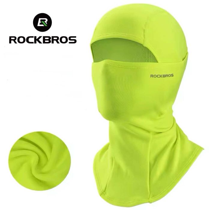Термо балаклава ROCKBROS чорна хакі пудра салат вело маска підшоломник