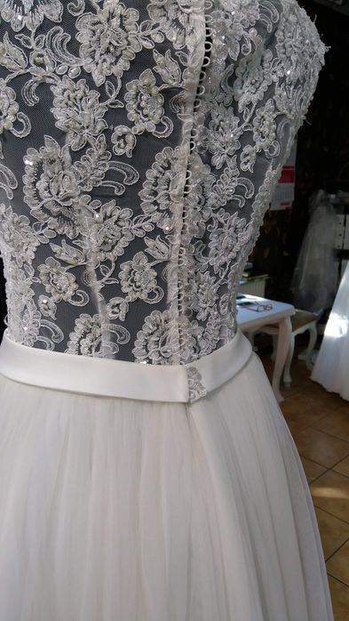 ORYGINALNA SUKNIA ŚLUBNA. .boho.retro.prowansja.glamour. KORONK