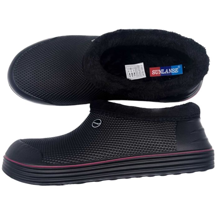 Buty Męskie Kalosze Ocieplane Jesień Zima Ogrodowe Lekkie Czarne 37-46