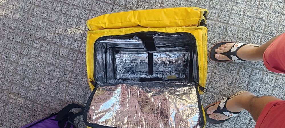 Bag térmica glovo estafeta para entrega de comida