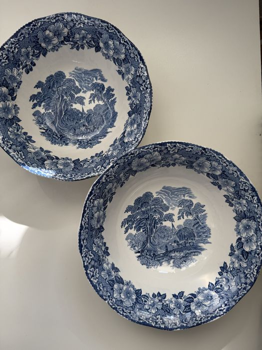 Посуда тарелки набор  тарілки вінтаж винтаж синие